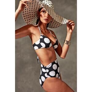 Blue Rod Beattie High Waisted Polka Dot Underwire 2 Piece Bikini 4 NWT